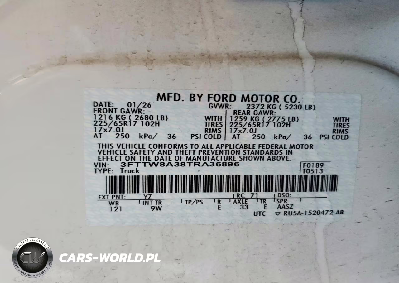 2026 Ford Maverick Xl VIN:3FTTW8A38TRA36896 - 12