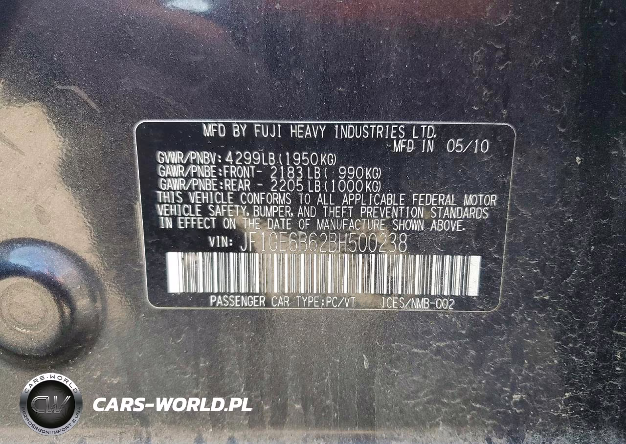 2011 Subaru Impreza 2.5I Premium VIN:JF1GE6B62BH500238 - 13