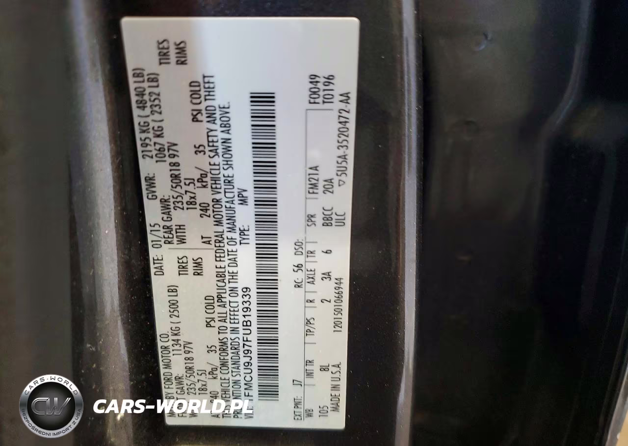 2015 Ford Escape Titanium VIN:1FMCU9J97FUB19339 - 13