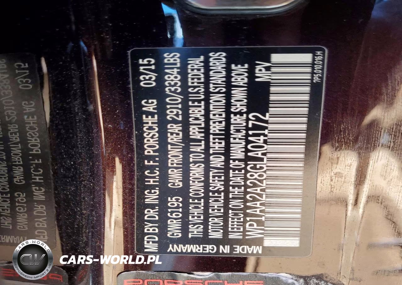 2016 Porsche Cayenne VIN:WP1AA2A28GLA04172 - 13