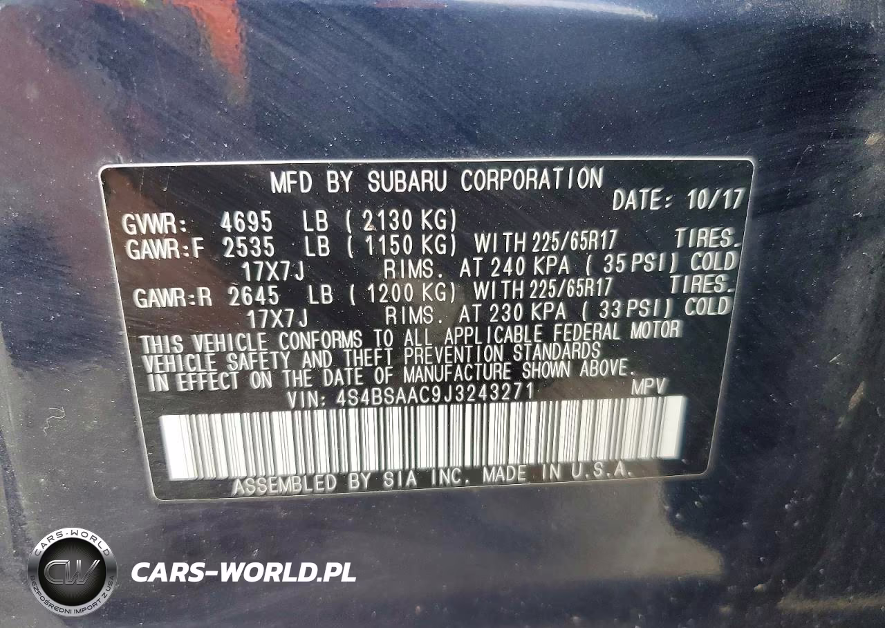 2018 Subaru Outback 2.5I VIN:4S4BSAAC9J3243271 - 13