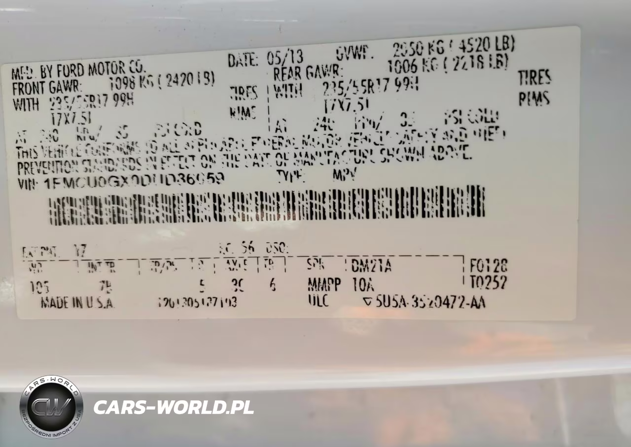 2013 Ford Escape Se VIN:1FMCU0GX0DUD86059 - 13