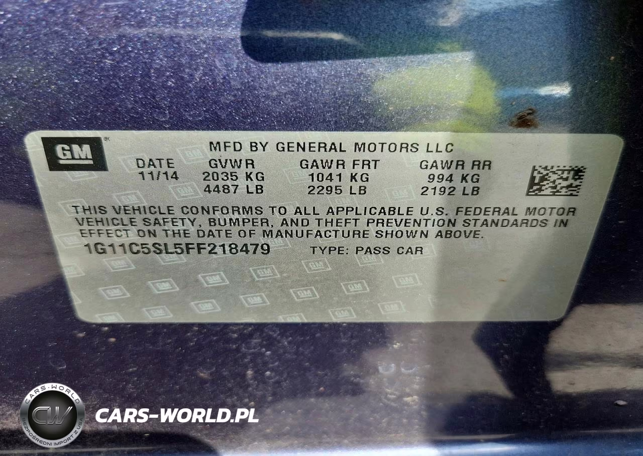 2015 Chevrolet Malibu 1Lt VIN:1G11C5SL5FF218479 - 12