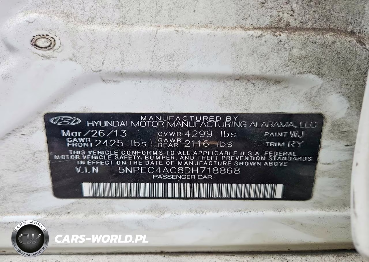 2013 Hyundai Sonata Limited VIN:5NPEC4AC8DH718868 - 12