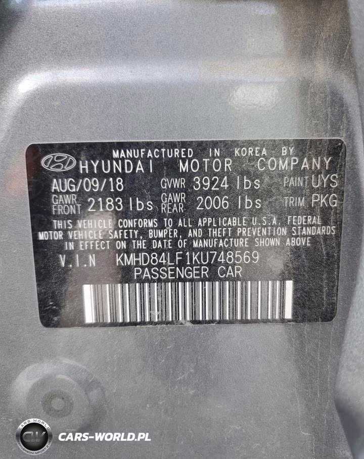 2019 Hyundai Elantra Sel VIN:KMHD84LF1KU748569 - 12