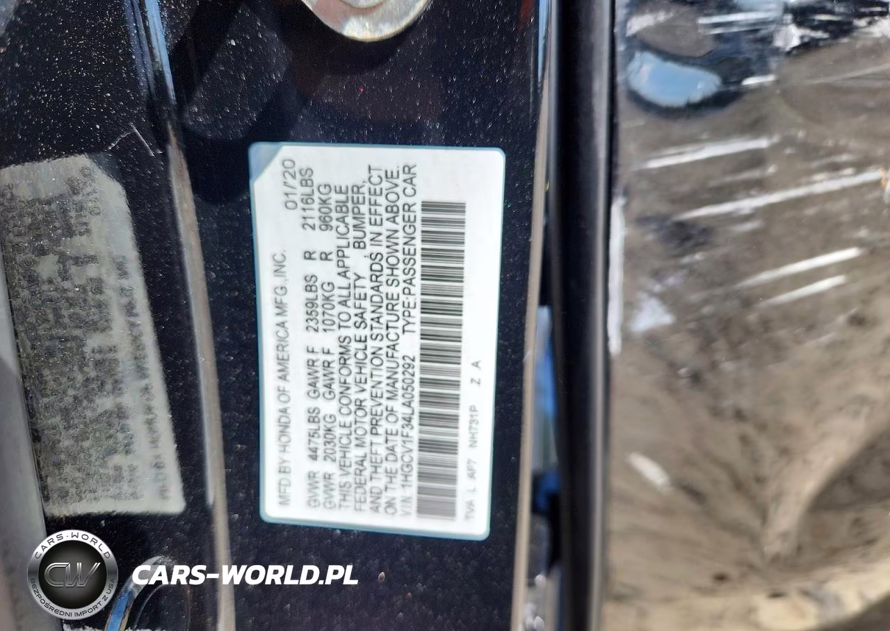 2020 Honda Accord Sport VIN:1HGCV1F34LA050292 - 13