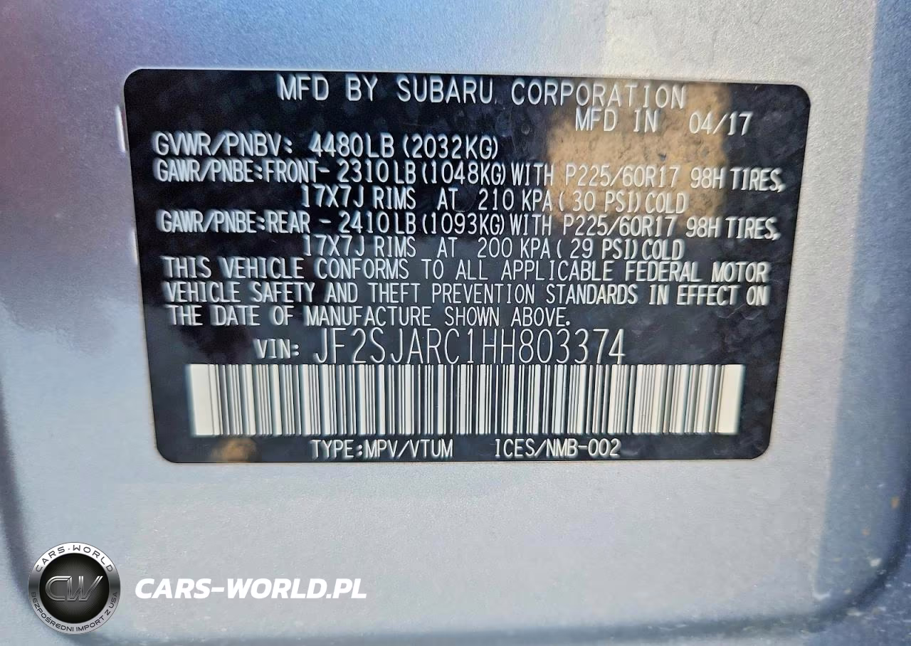 2017 Subaru Forester 2.5I Limited VIN:JF2SJARC1HH803374 - 13
