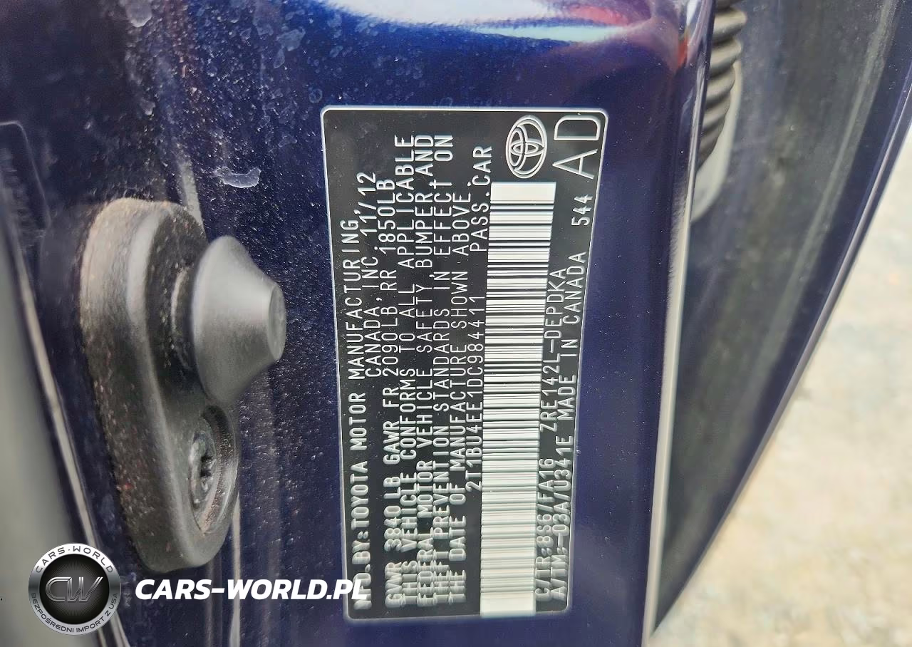 2013 Toyota Corolla L VIN:2T1BU4EE1DC984411 - 12