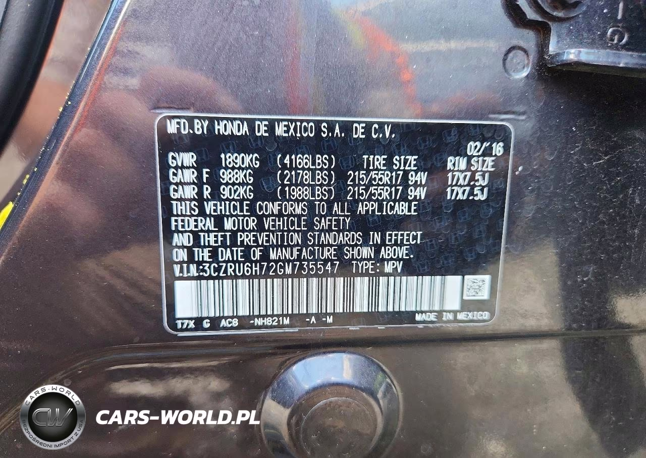 2016 Honda Hr-V Exl VIN:3CZRU6H72GM735547 - 13