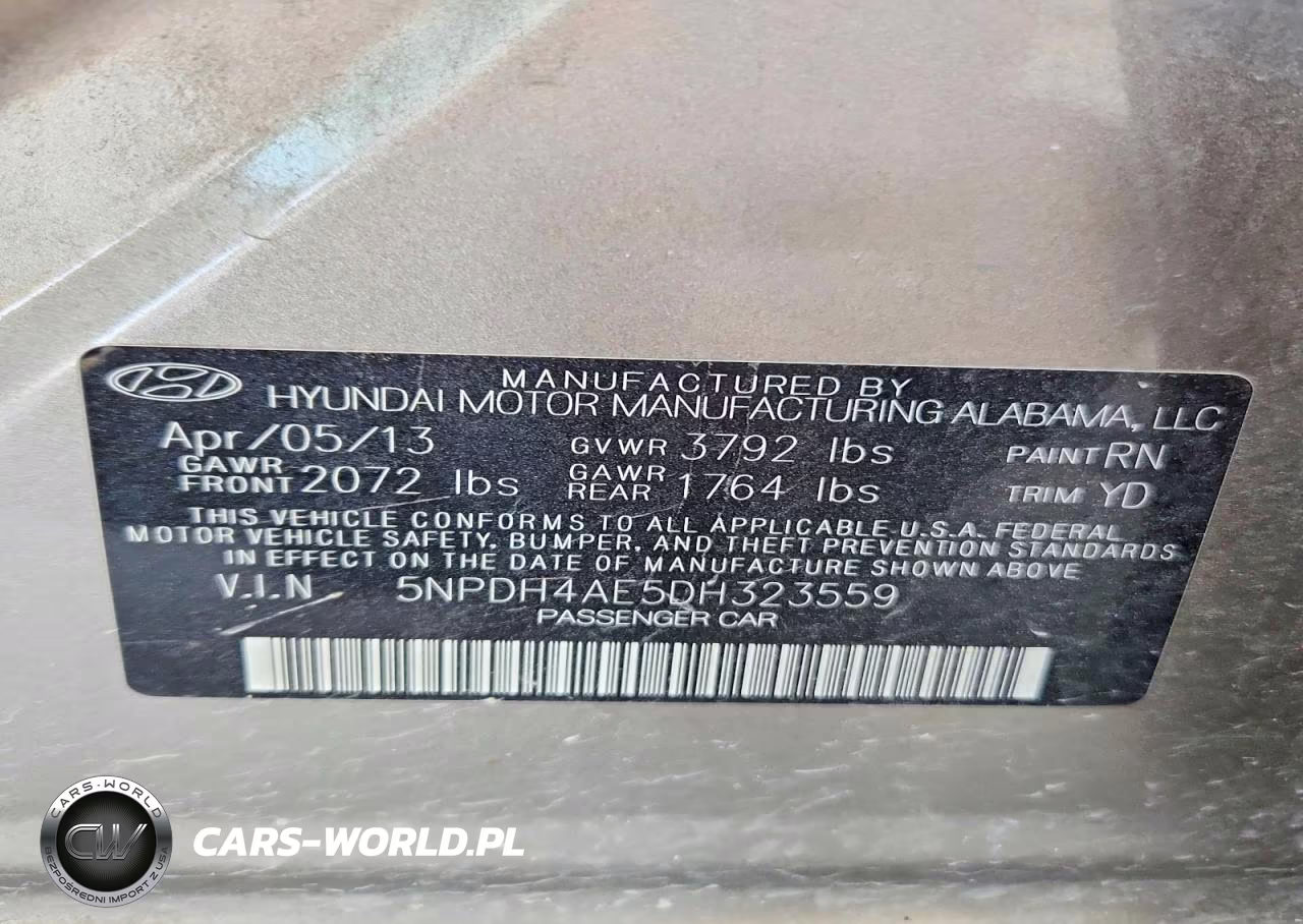 2013 Hyundai Elantra Gls VIN:5NPDH4AE5DH323559 - 12