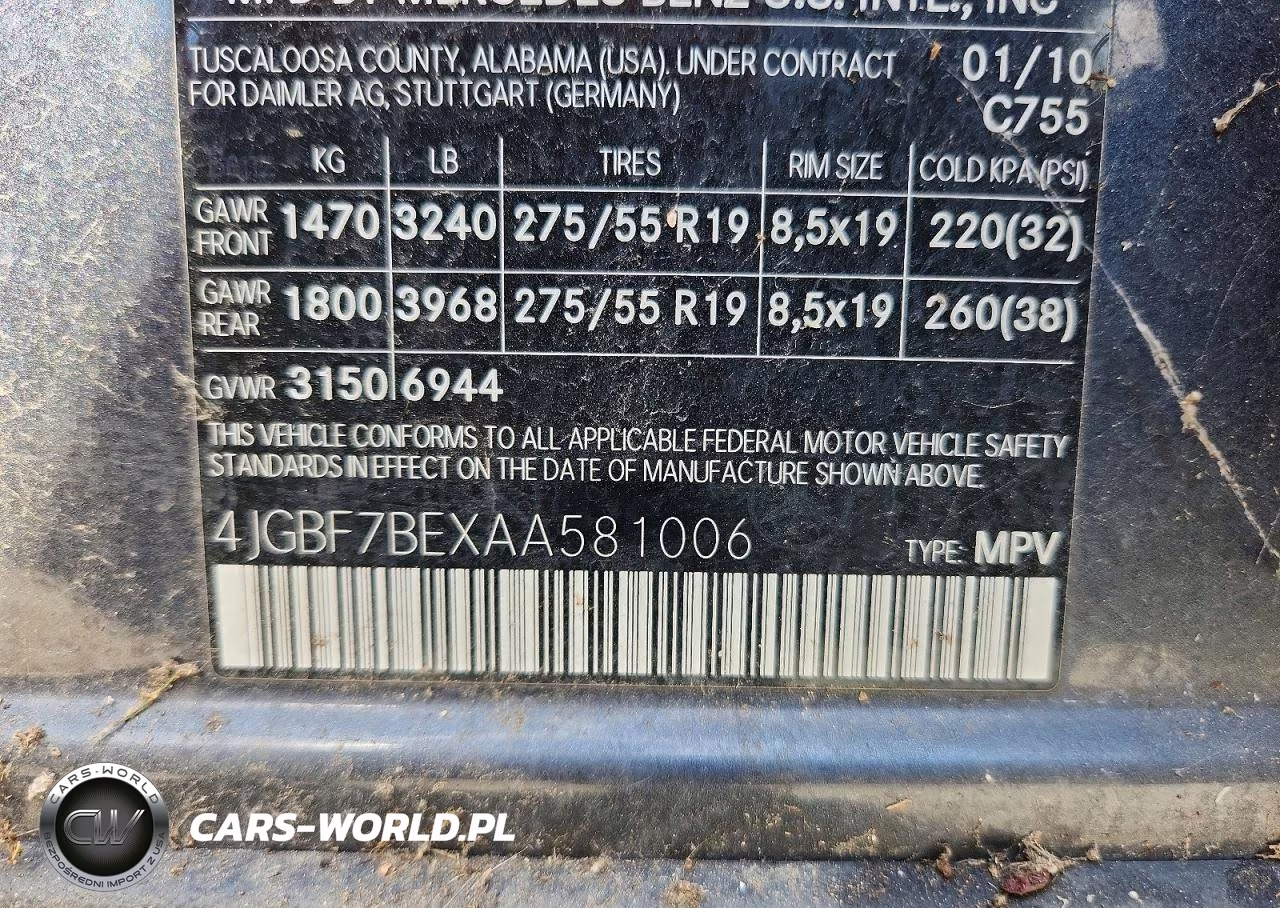 2010 Mercedes-Benz Gl 450 4Matic VIN:4JGBF7BEXAA581006 - 13