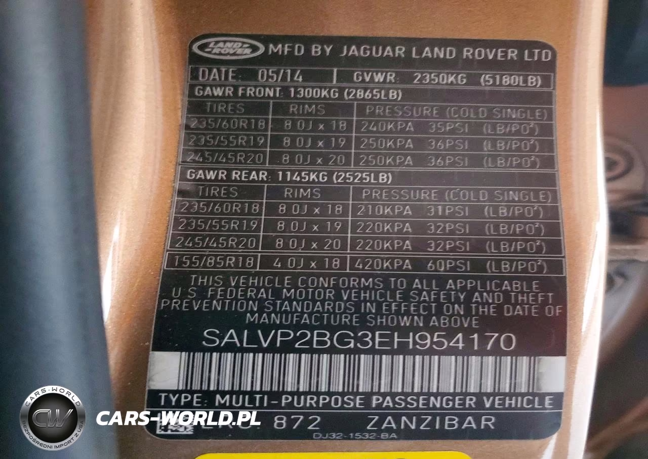 2014 Land Rover Range Rover Evoque Pure Plus VIN:SALVP2BG3EH954170 - 12