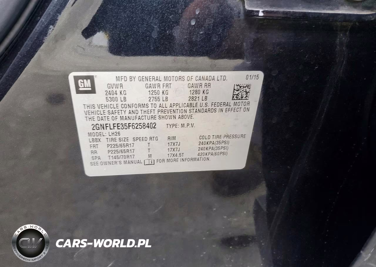 2015 Chevrolet Equinox Lt VIN:2GNFLFE35F6258402 - 12