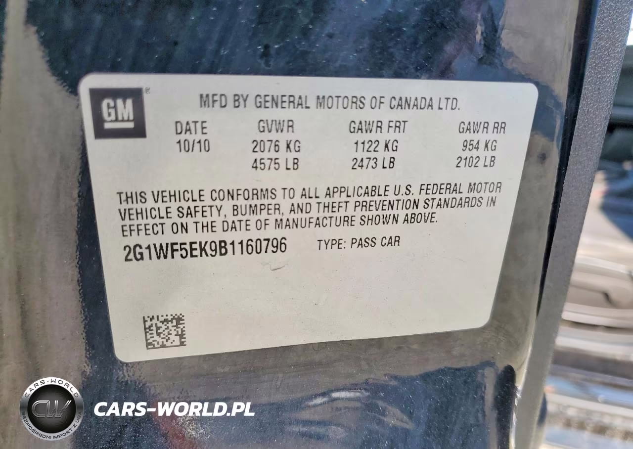 2011 Chevrolet Impala Ls VIN:2G1WF5EK9B1160796 - 12