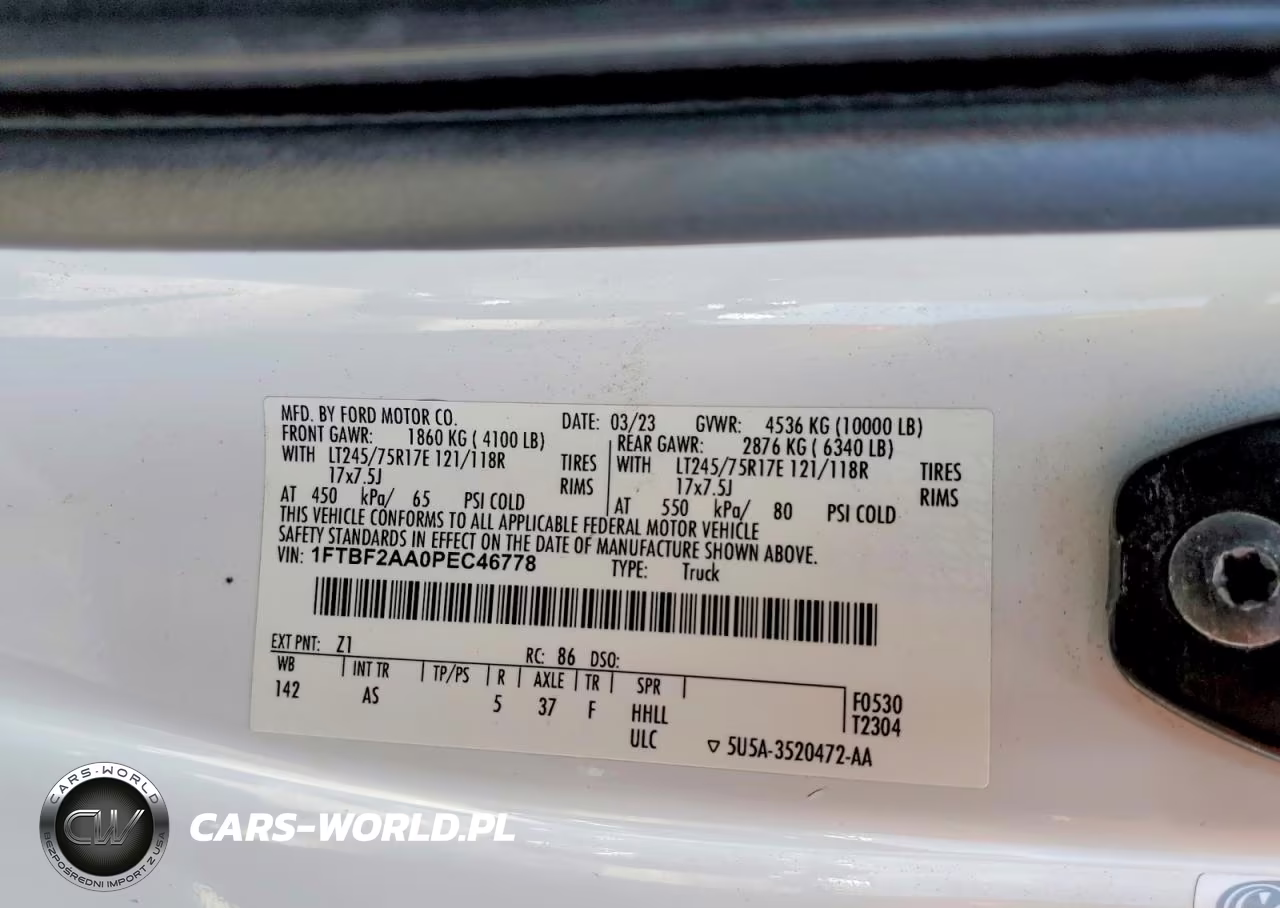2023 Ford F250 Super Duty VIN:1FTBF2AA0PEC46778 - 12