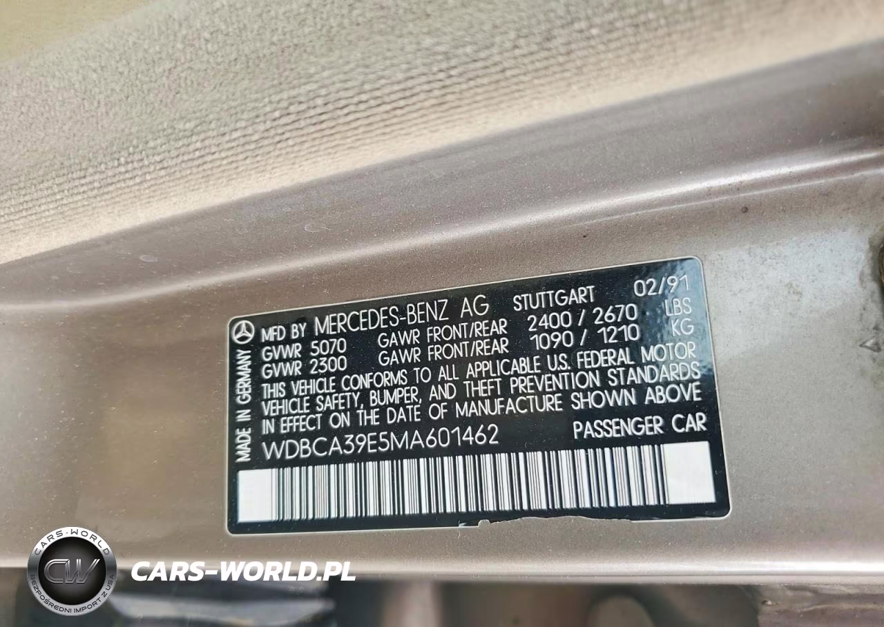 1991 Mercedes-Benz 560 Sel VIN:WDBCA39E5MA601462 - 12
