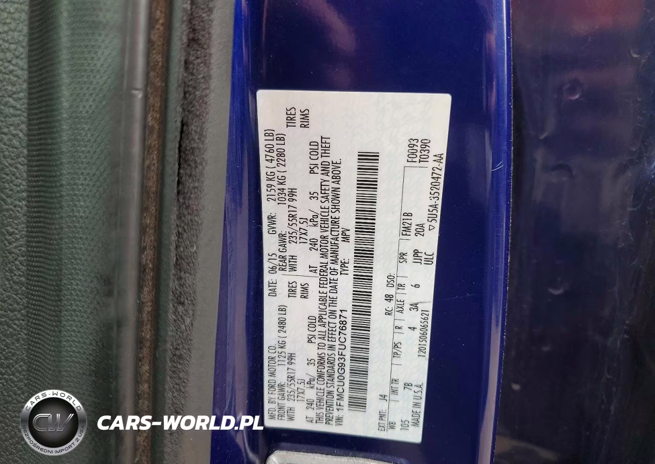 2015 Ford Escape Se VIN:1FMCU0G93FUC76871 - 13