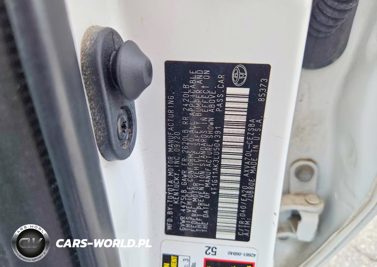 2020 Toyota Camry Se VIN:4T1G11AK3LU504391 - 12