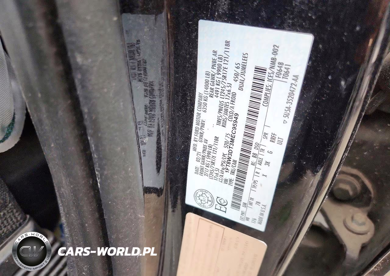 2021 Ford F350 Super Duty VIN:1FT8W3DT3MEC95949 - 12