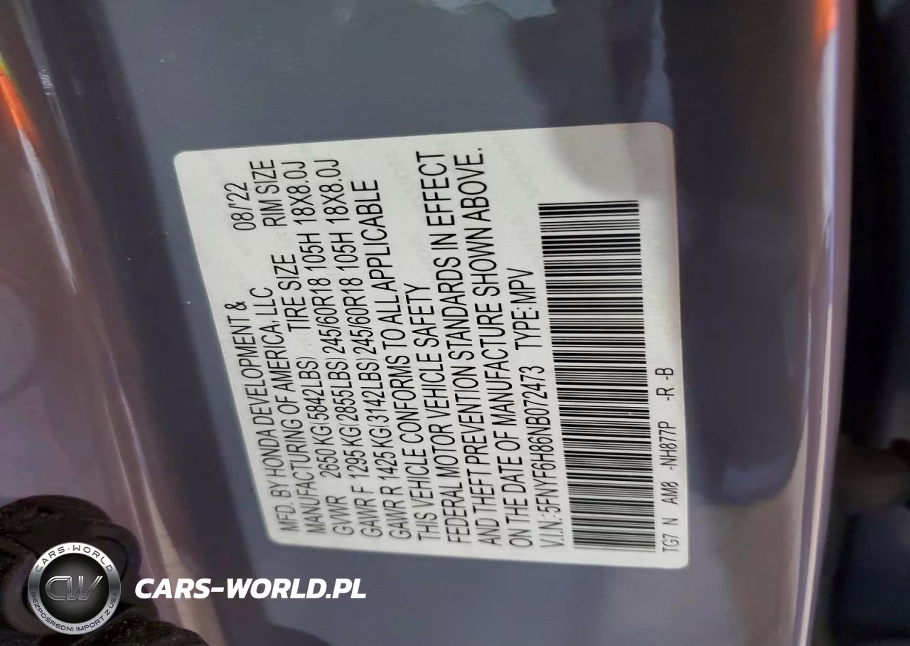 2022 Honda Pilot Trailsport VIN:5FNYF6H86NB072473 - 13