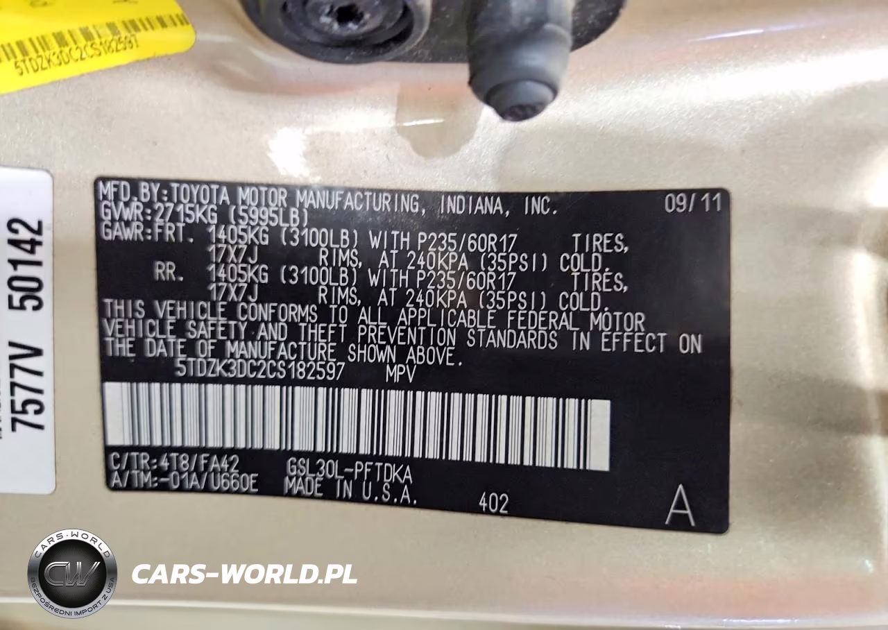 2012 Toyota Sienna Base 7-Passenger VIN:5TDZK3DC2CS182597 - 13