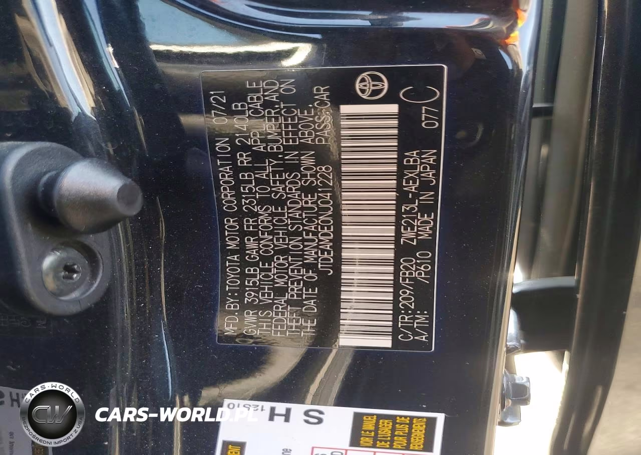 2022 Toyota Corolla Le VIN:JTDEAMDE0NJ041228 - 12