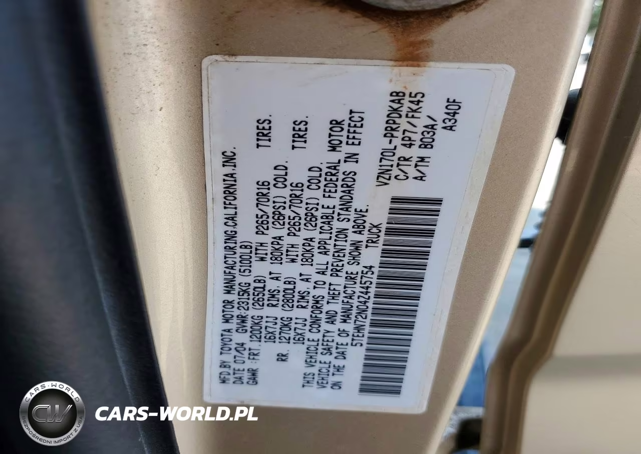 2004 Toyota Tacoma V6 VIN:5TEHN72N04Z445754 - 12