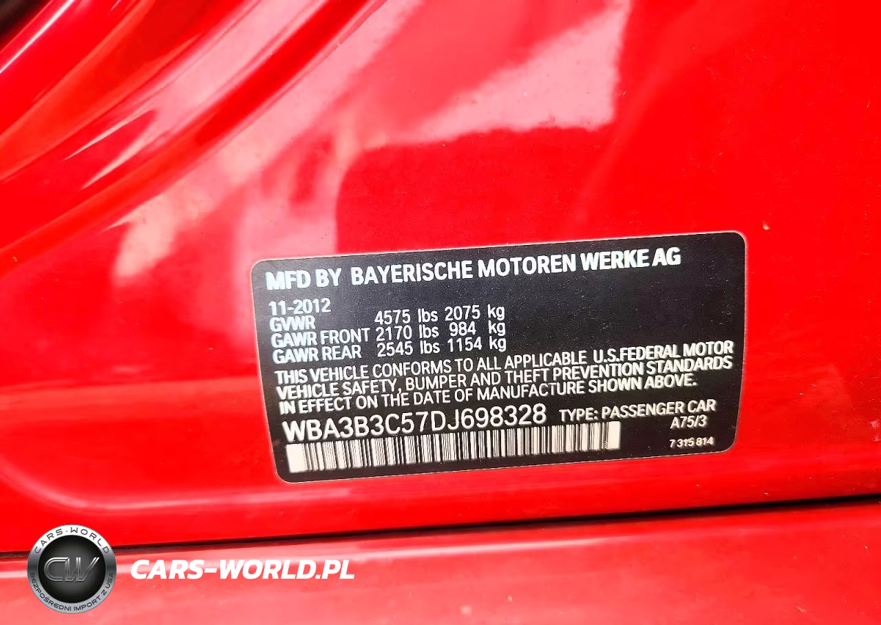 2013 BMW 328 Xi VIN:WBA3B3C57DJ698328 - 12