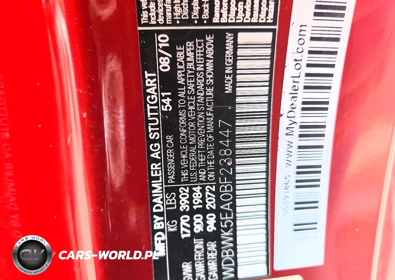 2011 Mercedes-Benz Slk 300 VIN:WDBWK5EA0BF238447 - 13