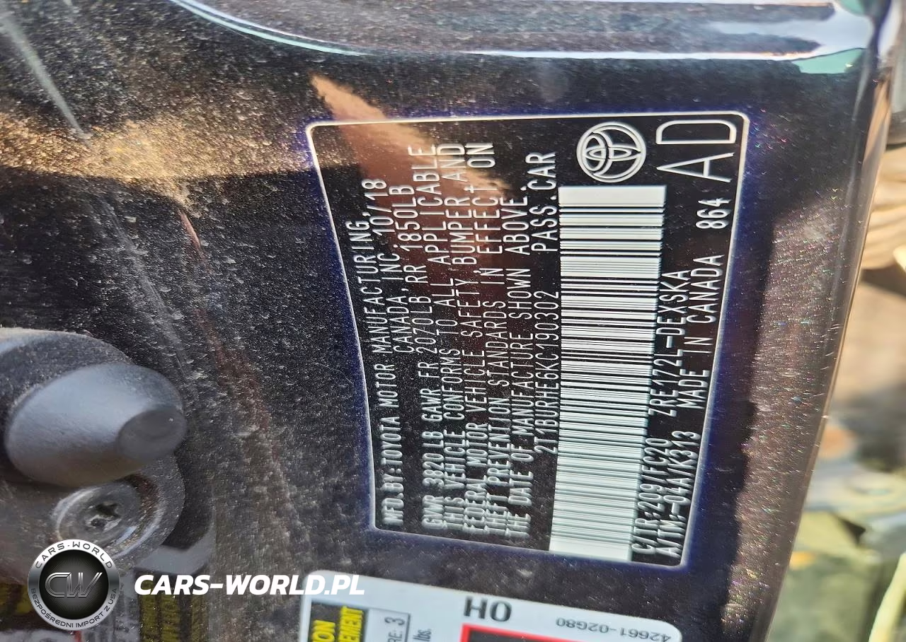 2019 Toyota Corolla Se VIN:2T1BURHE6KC190302 - 12