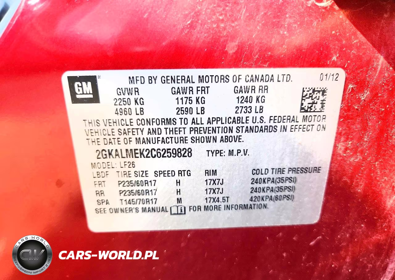 2012 GMC Terrain Sle VIN:2GKALMEK2C6259828 - 13