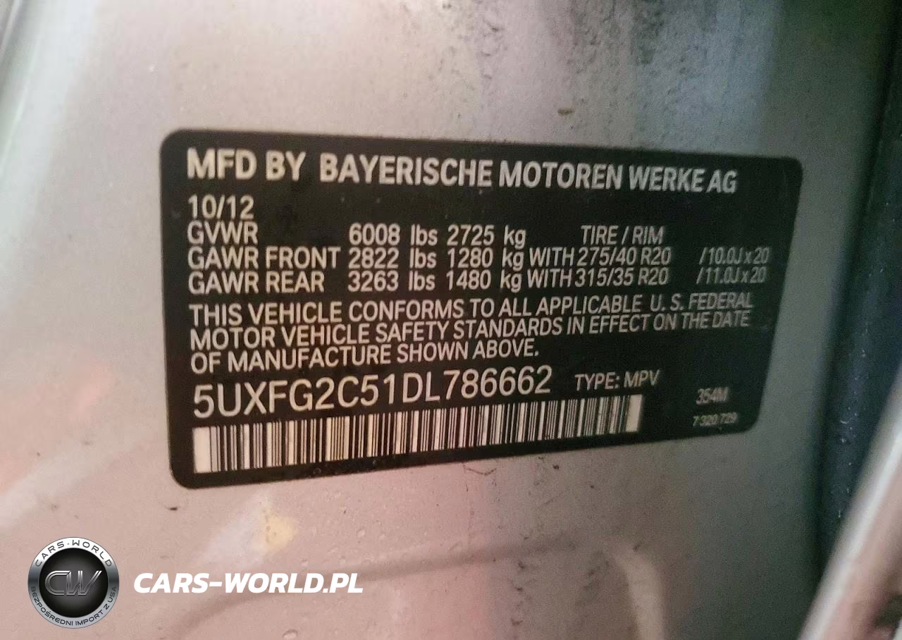 2013 BMW X6 xDrive35I VIN:5UXFG2C51DL786662 - 13