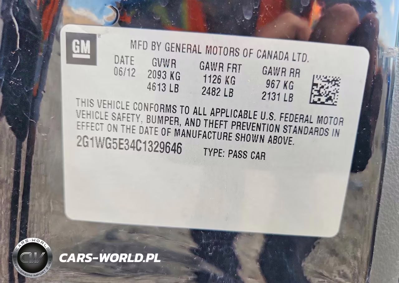 2012 Chevrolet Impala Lt VIN:2G1WG5E34C1329646 - 12