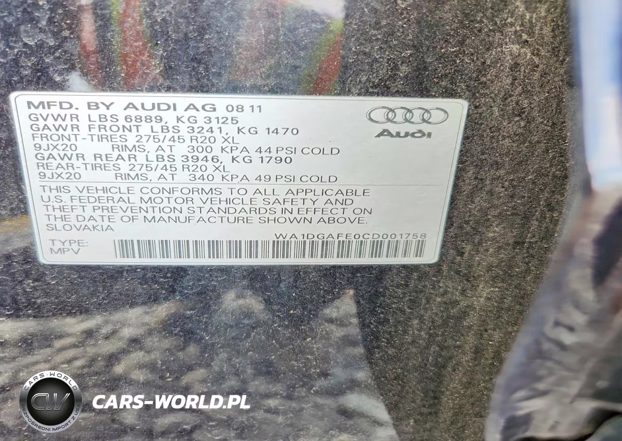 2012 Audi Q7 Prestige VIN:WA1DGAFE0CD001758 - 12