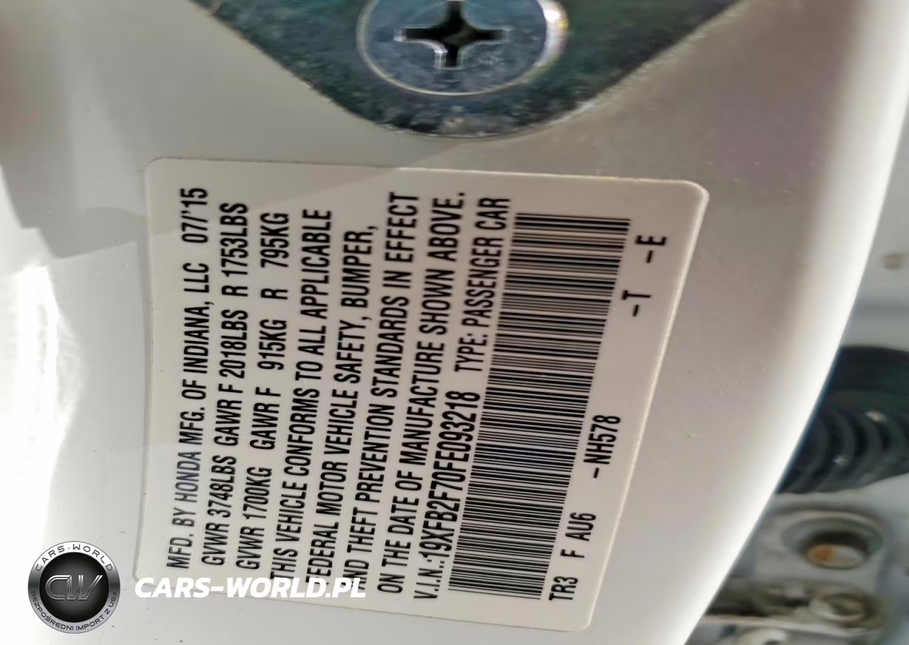 2015 Honda Civic Se VIN:19XFB2F70FE093218 - 12