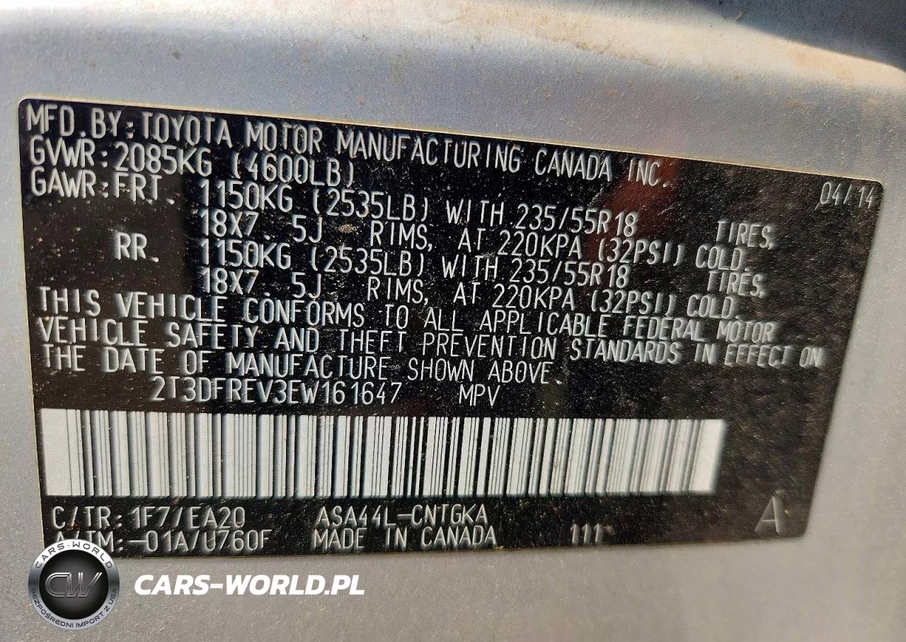 2014 Toyota Rav4 Limited VIN:2T3DFREV3EW161647 - 14