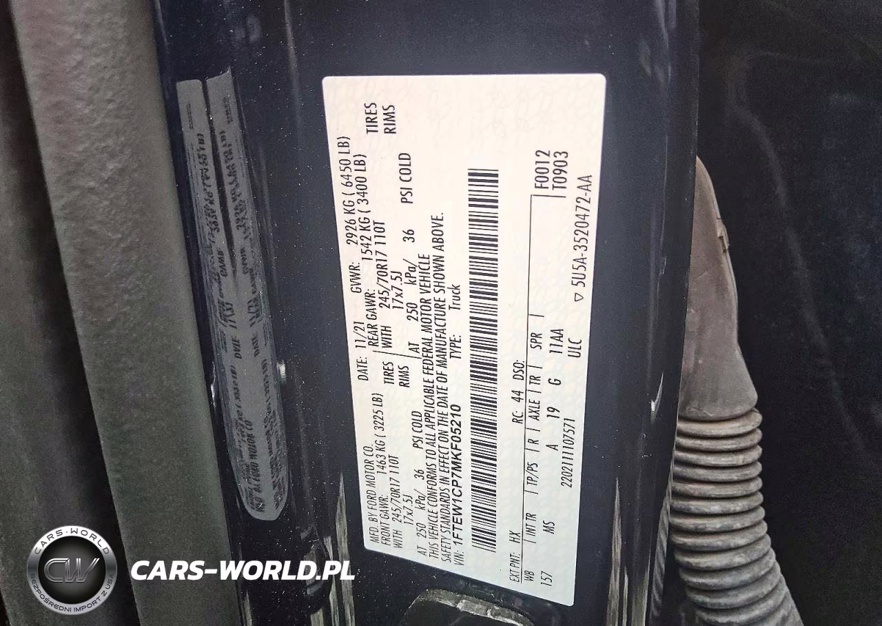2021 Ford F150 Supercrew VIN:1FTEW1CP7MKF05210 - 12
