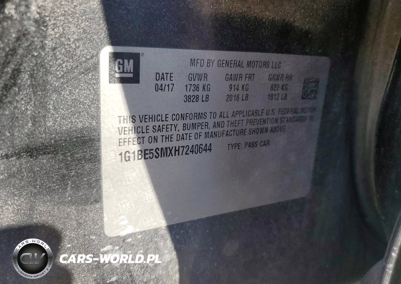 2017 Chevrolet Cruze Lt VIN:1G1BE5SMXH7240644 - 13