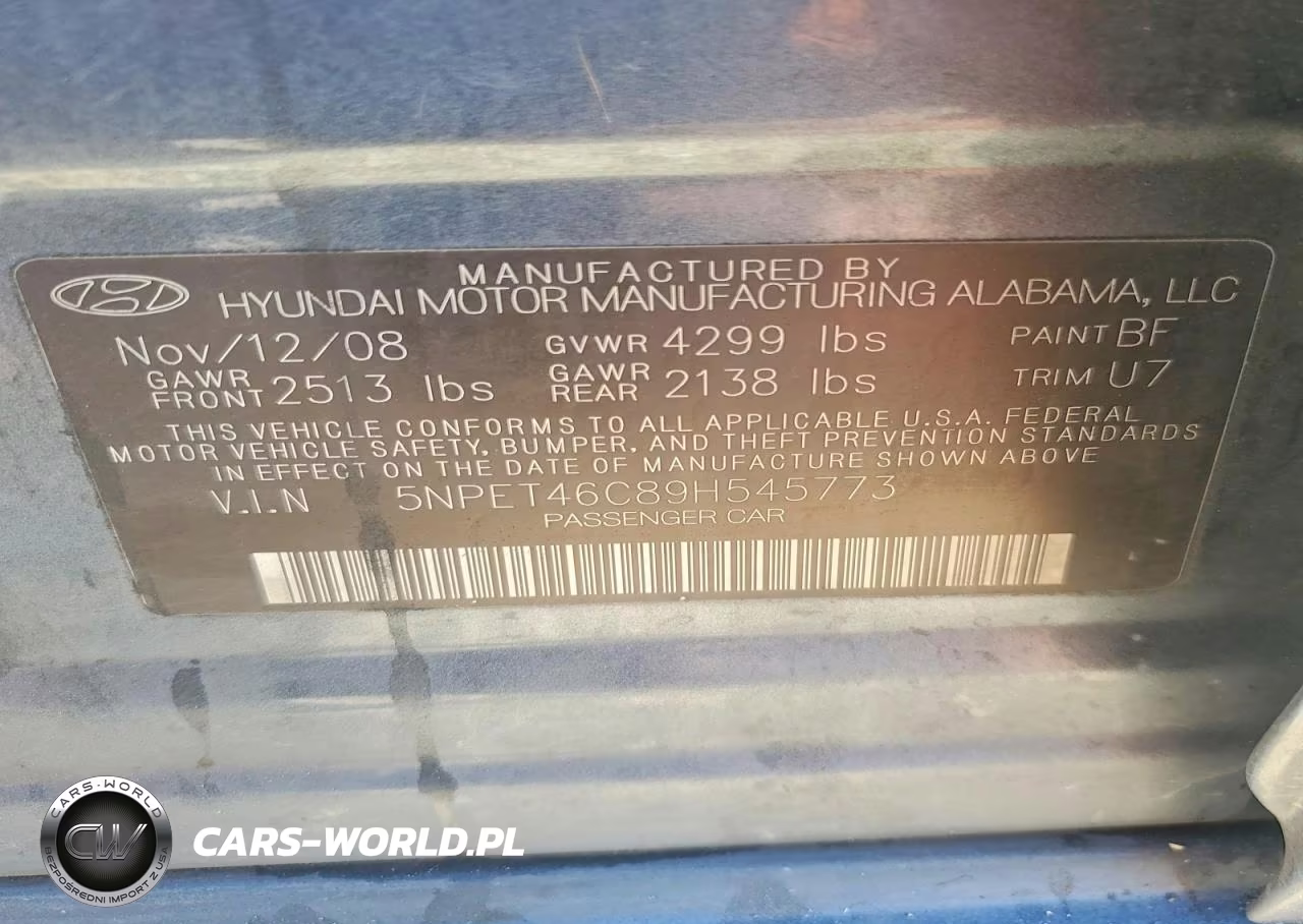 2009 Hyundai Sonata Gls VIN:5NPET46C89H545773 - 12