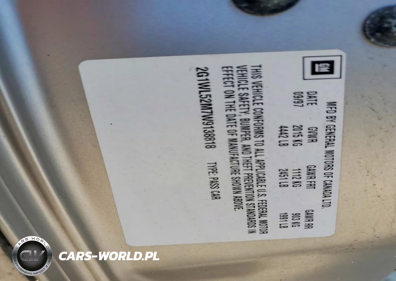 1998 Chevrolet Lumina Base VIN:2G1WL52M7W9138818 - 12