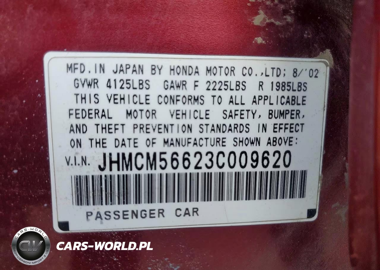 2003 Honda Accord Ex VIN:JHMCM56623C009620 - 12