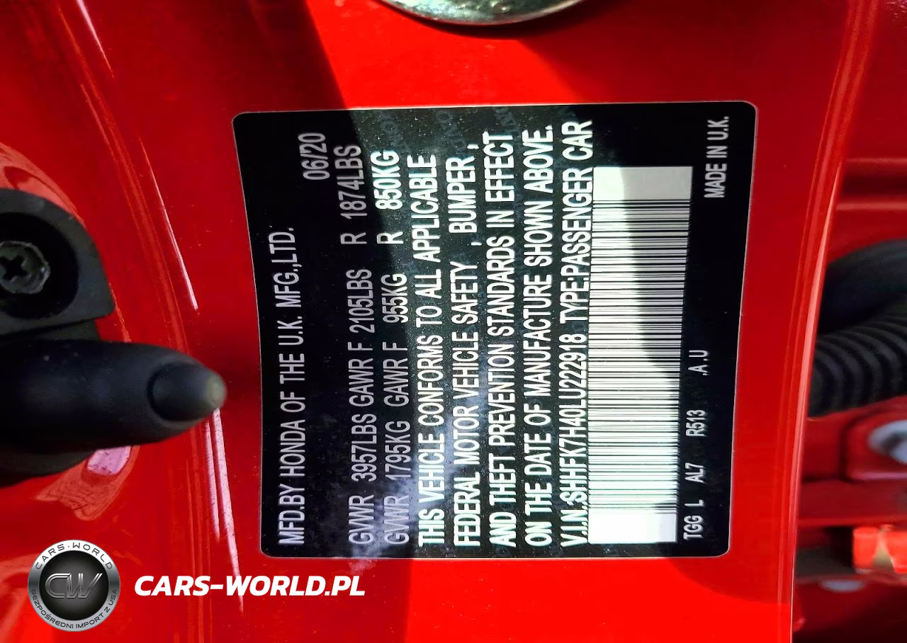 2020 Honda Civic Sport VIN:SHHFK7H40LU222918 - 12