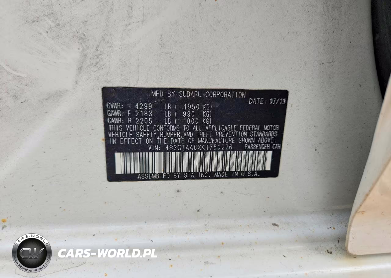2019 Subaru Impreza VIN:4S3GTAA6XK1750226 - 13