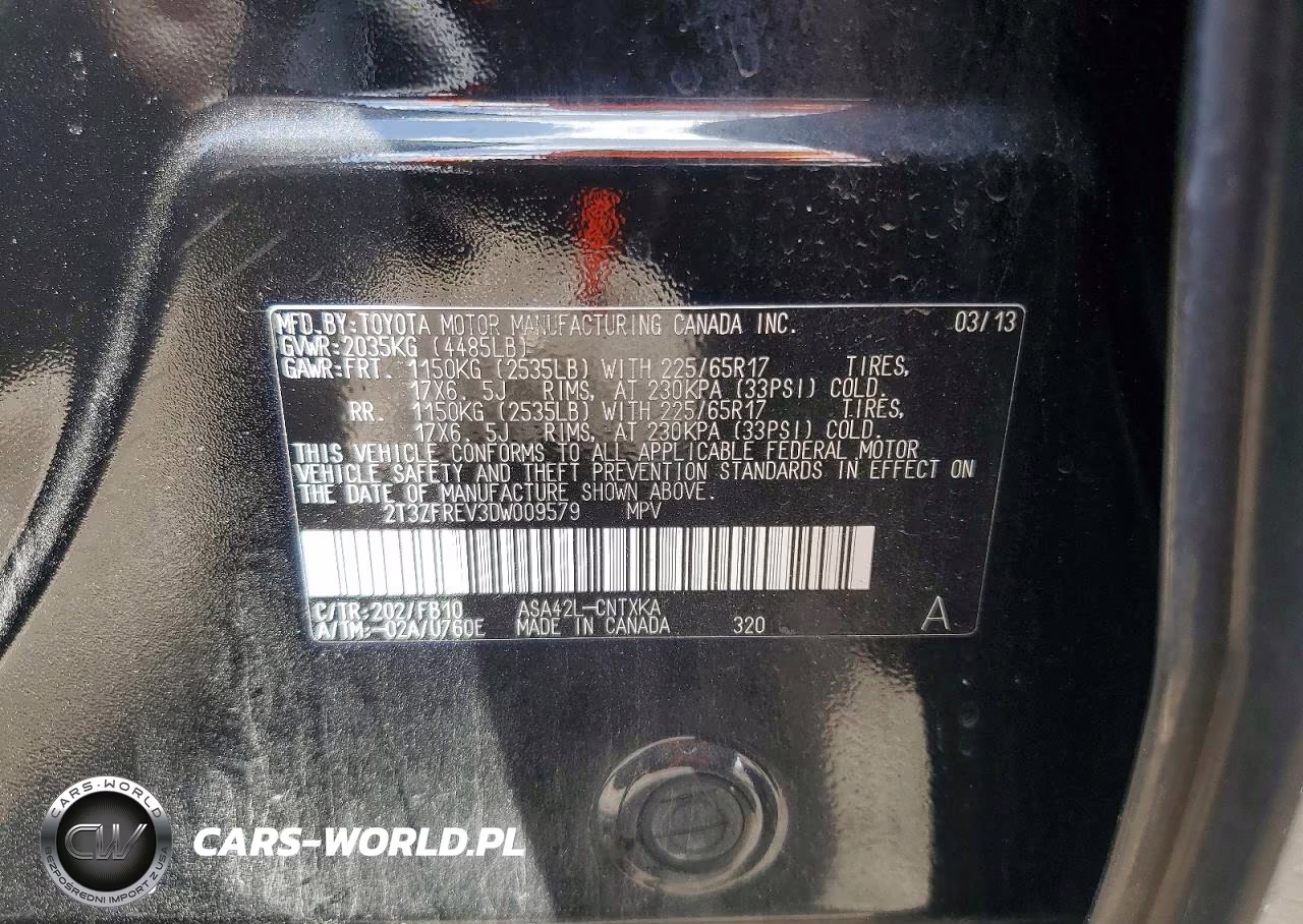 2013 Toyota Rav4 Le VIN:2T3ZFREV3DW009579 - 14