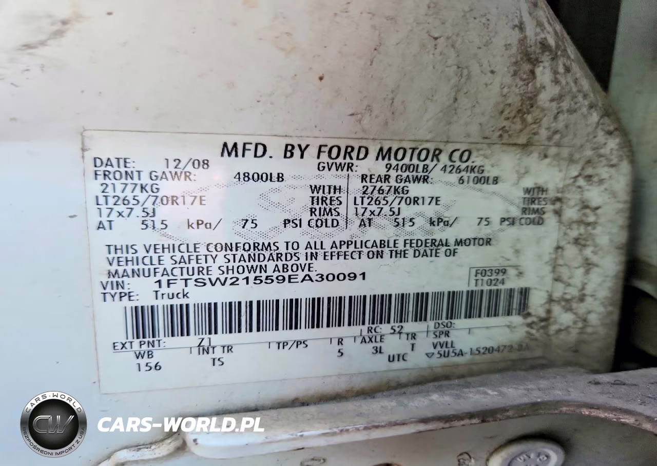 2009 Ford F250 VIN:1FTSW21559EA30091 - 12