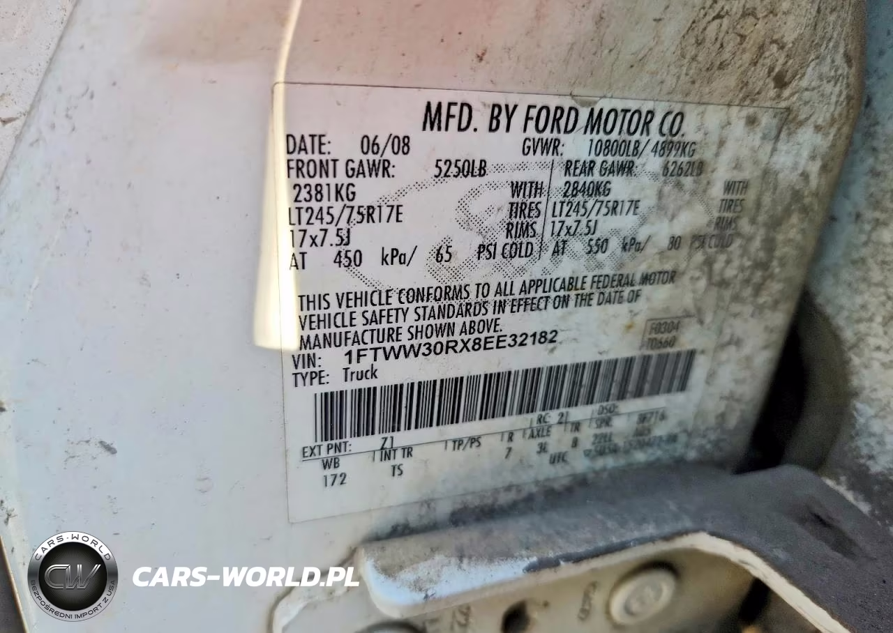2008 Ford F350 Srw Super Duty VIN:1FTWW30RX8EE32182 - 13