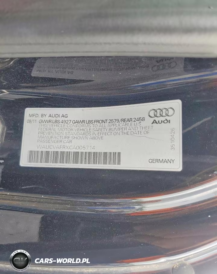 2012 Audi S5 Premium Plus VIN:WAUCVAFRXCA005714 - 12