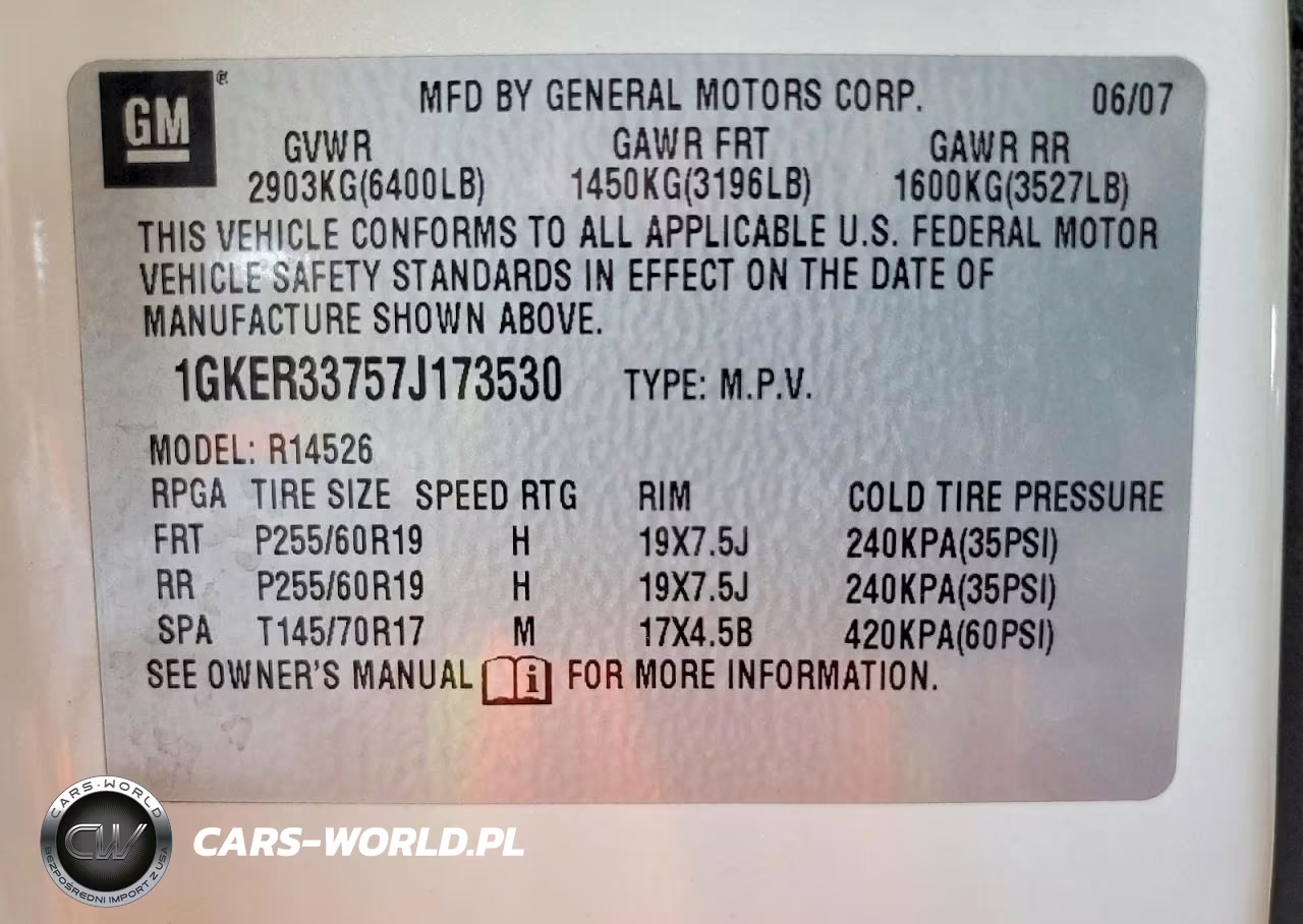 2007 GMC Acadia Slt-2 VIN:1GKER33757J173530 - 13