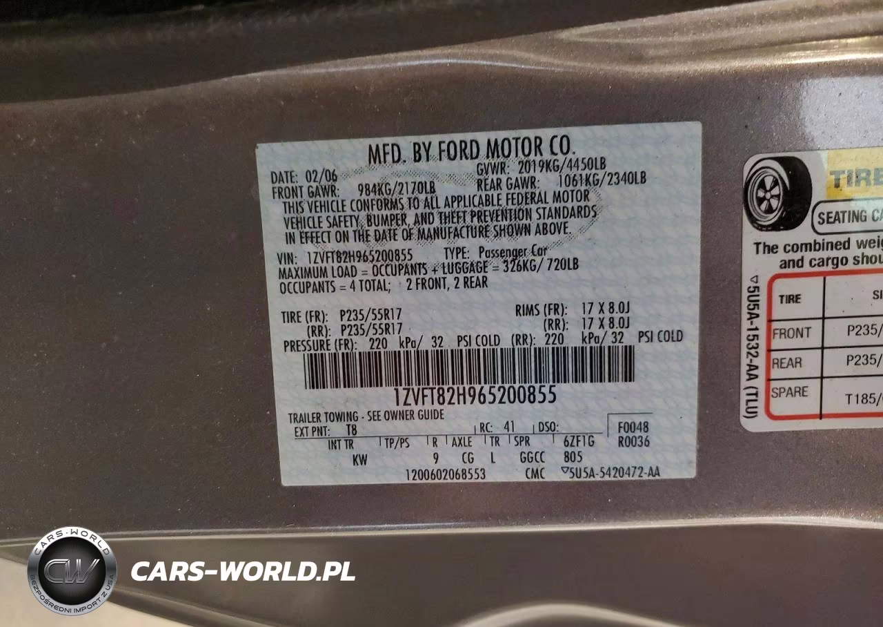 2006 Ford Mustang Gt VIN:1ZVFT82H965200855 - 12