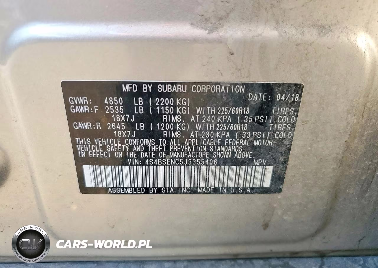 2018 Subaru Outback 3.6R Limited VIN:4S4BSENC5J3355406 - 12